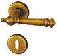 T�rbeschlag Messing Dr�ckergarnitur br�niert R